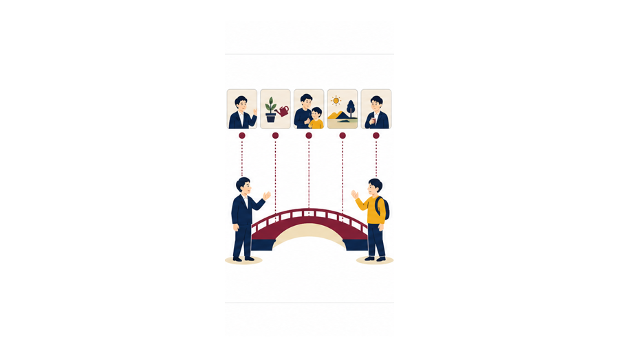 継続発信が本部と理想の加盟希望者を結ぶ図