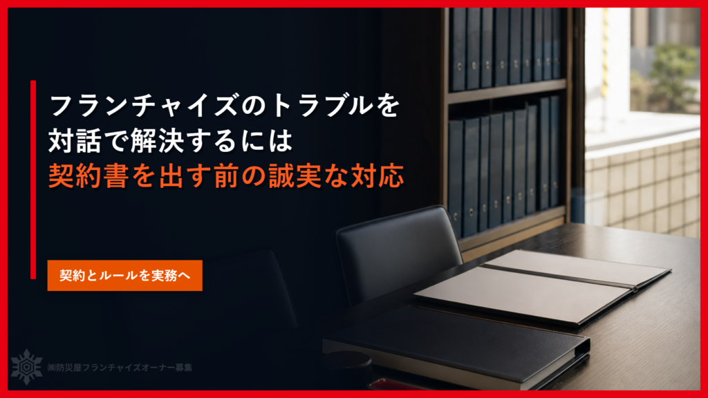 フランチャイズのトラブルを対話で解決するには｜契約書を出す前の誠実な対応