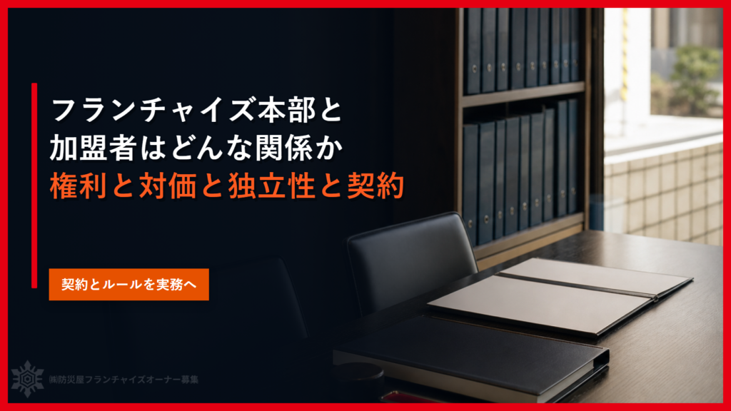 フランチャイズ本部と加盟者はどんな関係か｜権利と対価と独立性と契約