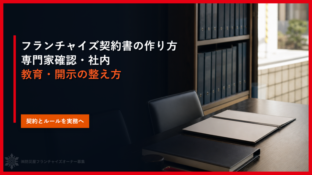 フランチャイズ契約書の作り方｜専門家確認・社内教育・開示の整え方