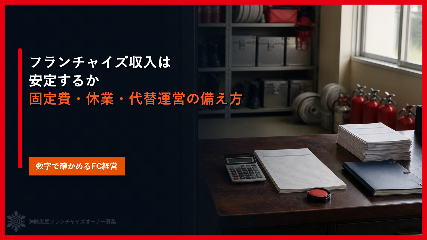 フランチャイズ収入は安定するか｜固定費・休業・代替運営の備え方