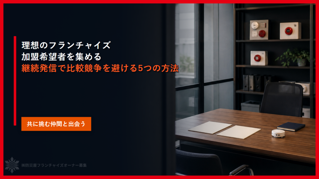 理想のフランチャイズ加盟希望者を集める｜継続発信で比較競争を避ける5つの方法