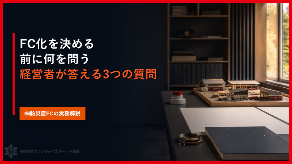 FC化を決める前に何を問う｜経営者が答える3つの質問