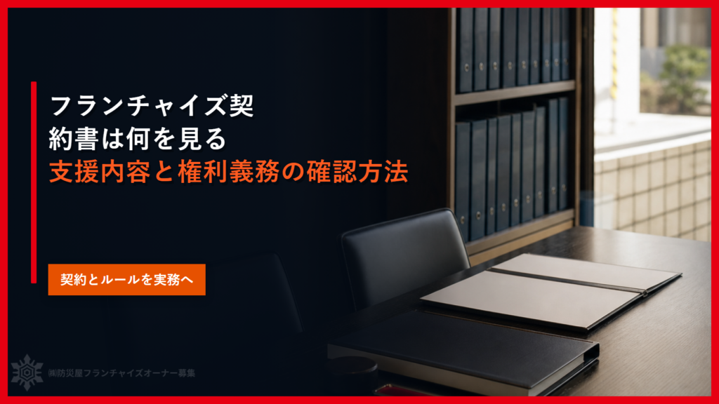 フランチャイズ契約書は何を見る｜支援内容と権利義務の確認方法