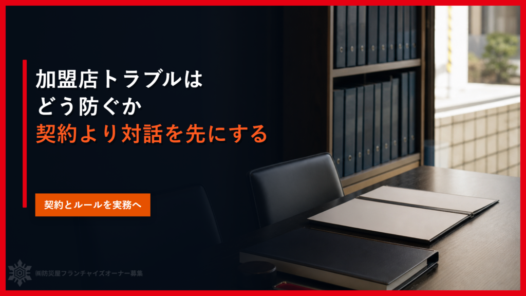 加盟店トラブルはどう防ぐか｜契約より対話を先にする