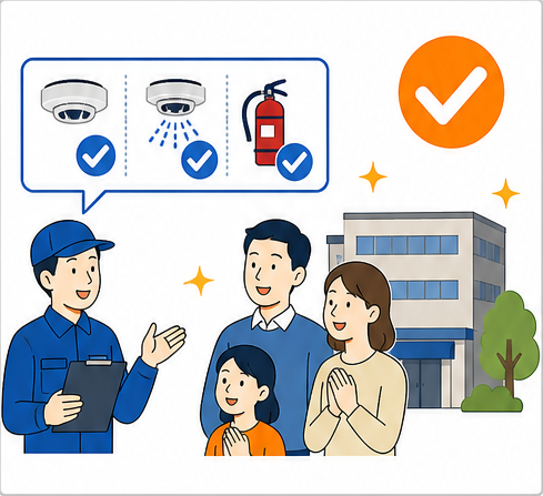 消防設備士の説明で安心を得る建物利用者