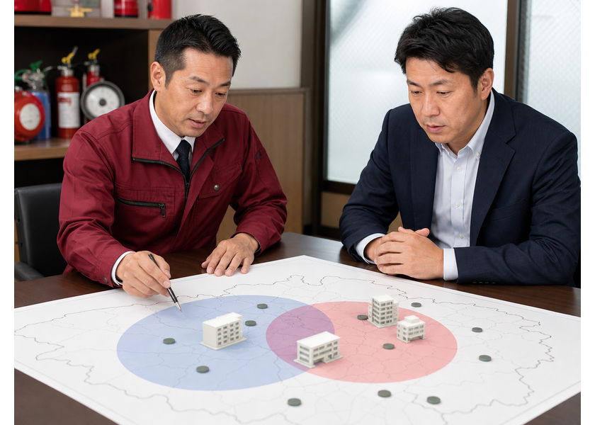 商圏と顧客の重なりを確認するの図