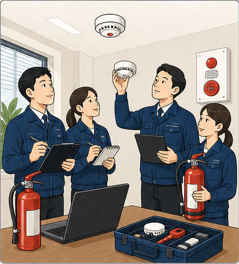 直営店の消防設備業務を観察して棚卸しするチーム