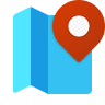 所在地を地図へ置くを示すアイコン
