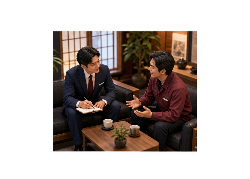 SVが加盟店オーナーの相談を傾聴する