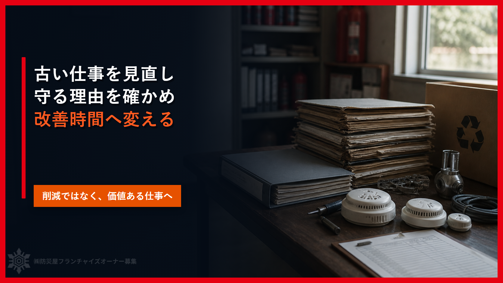 古い仕事を体系的に捨てる｜消防設備業の帳票・会議・手順を見直す６段階