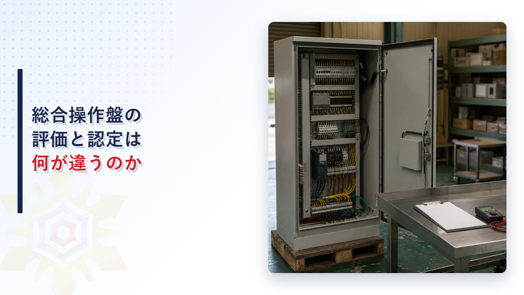 総合操作盤の評価と認定は何が違うのか