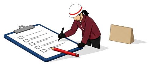 指摘の概要欄と不具合の発生状況欄をまとめて記入するイラスト
