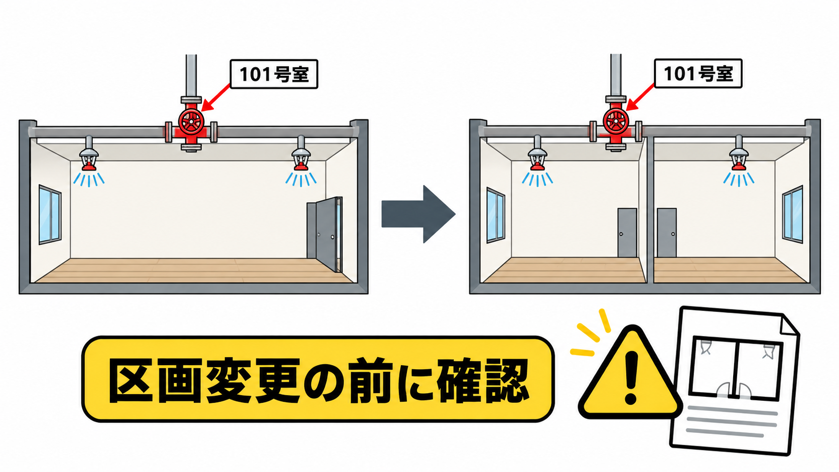 図面と現地の住戸等表示を制御弁と照合する確認