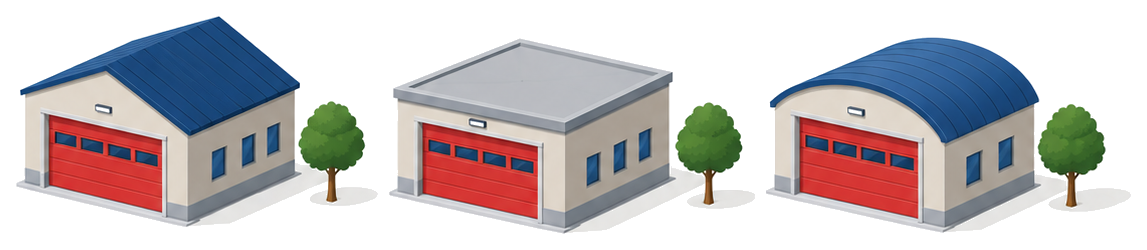 三つの消防署の建物が並ぶイラスト