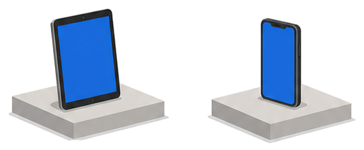 業務用のタブレットとスマートフォンのイメージ