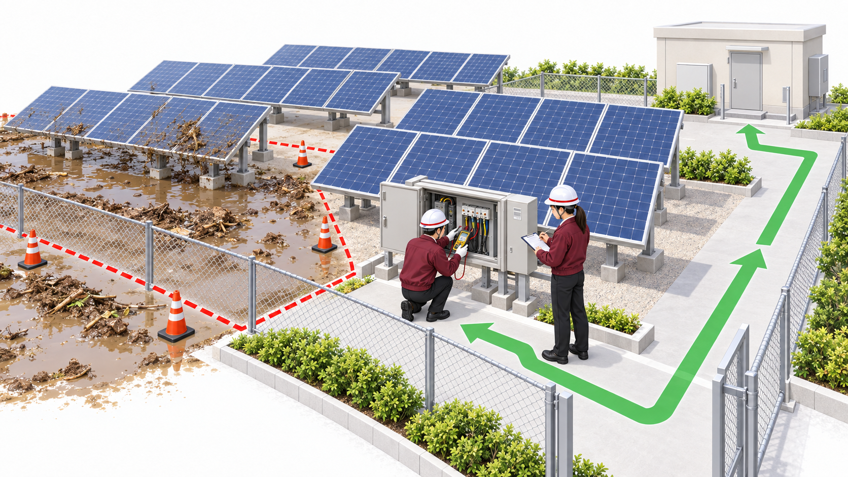 太陽光発電設備の再稼働前点検図