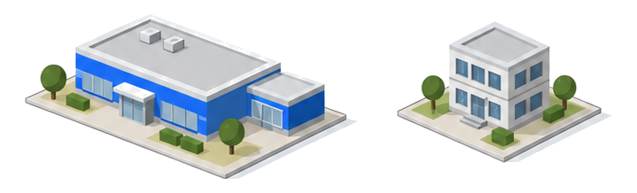 建物に増築部分が加わる小規模な増築のイラスト