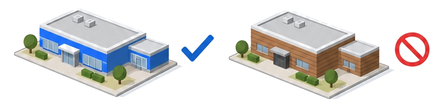 木造建築物と非木造建築物で緩和の可否が分かれるイラスト