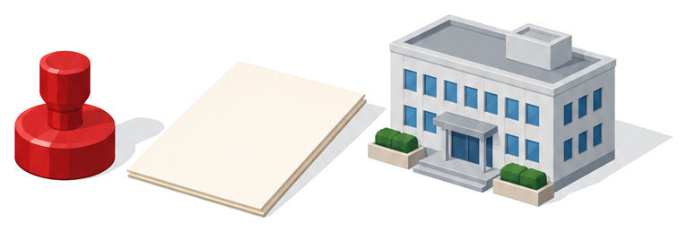 条例の巻物と国の承認書類のイラスト