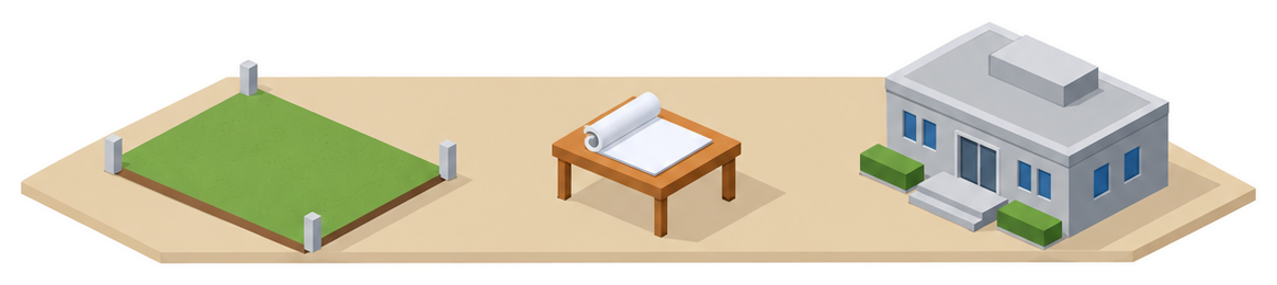 庁舎と掲示板と書類のイラスト