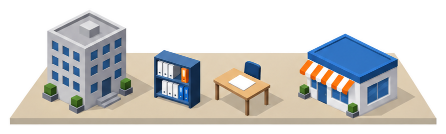 書類棚と書類のイラスト