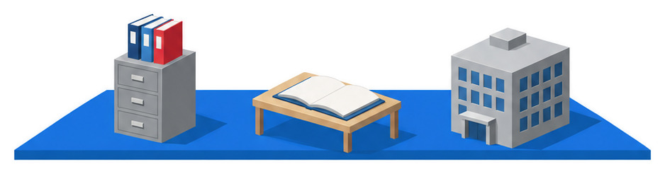 帳簿と書類棚のイラスト