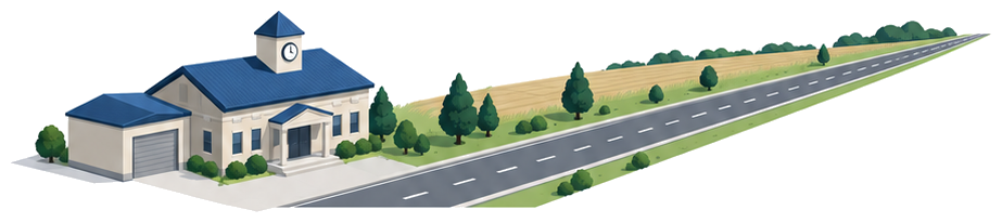 救急業務を行っていない市町村の道路のイラスト